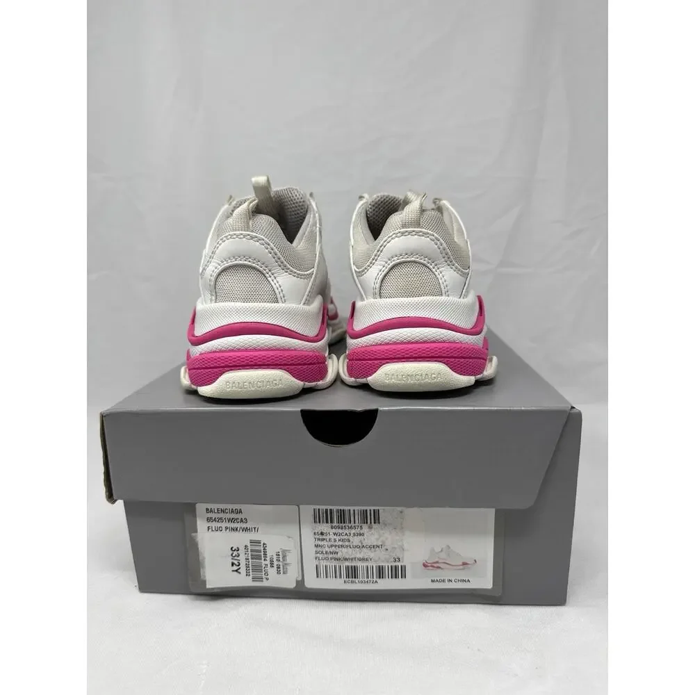 Balenciaga Triple S kids White Pink Size 33EU 2Y